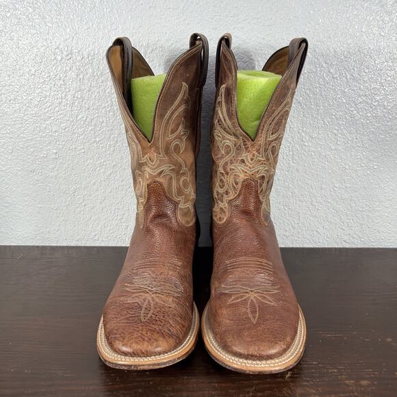 Tony Lama Men’s 7941 Cognac Conquistador 11 D Leather Western Cowboy Boots EUC main image 6